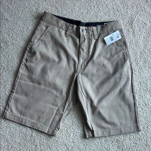 Volcom Men's Khaki Flat Front Shorts